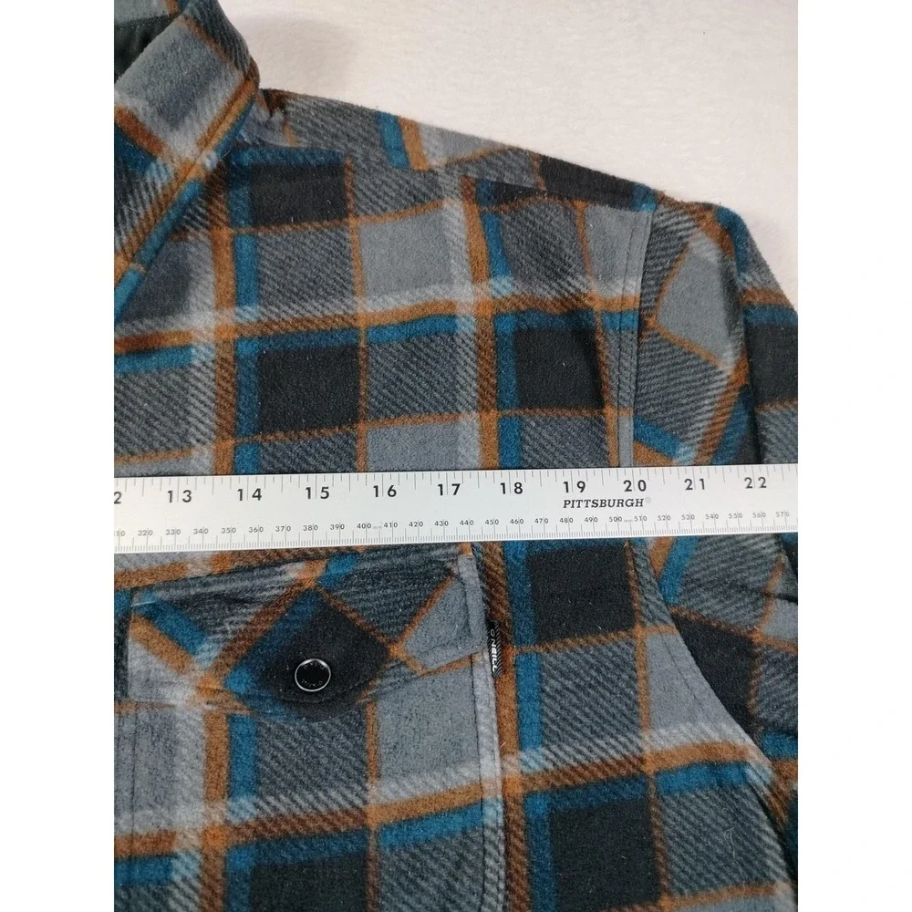O'Neill Shirt Mens 2XL Gray Plaid Superfleece Snap Front Fleece Casual Outdoor